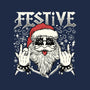 Festive Rock And Roll Santa-Womens-Basic-Tee-tobefonseca