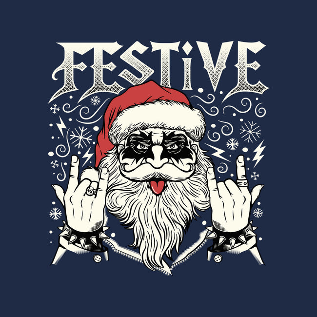 Festive Rock And Roll Santa-None-Drawstring-Bag-tobefonseca