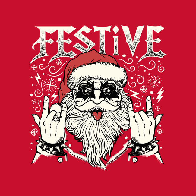 Festive Rock And Roll Santa-Womens-Off Shoulder-Tee-tobefonseca