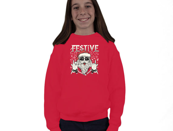 Festive Rock And Roll Santa