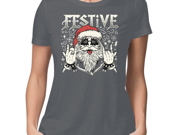 Festive Rock And Roll Santa