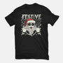 Festive Rock And Roll Santa-Womens-Fitted-Tee-tobefonseca