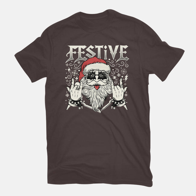 Festive Rock And Roll Santa-Mens-Premium-Tee-tobefonseca