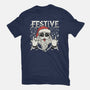 Festive Rock And Roll Santa-Womens-Fitted-Tee-tobefonseca