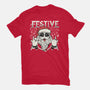 Festive Rock And Roll Santa-Womens-Fitted-Tee-tobefonseca