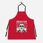 Festive Rock And Roll Santa-Unisex-Kitchen-Apron-tobefonseca