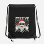 Festive Rock And Roll Santa-None-Drawstring-Bag-tobefonseca