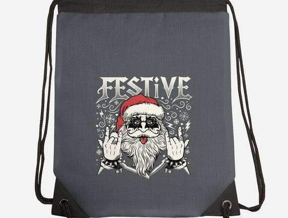 Festive Rock And Roll Santa
