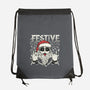Festive Rock And Roll Santa-None-Drawstring-Bag-tobefonseca