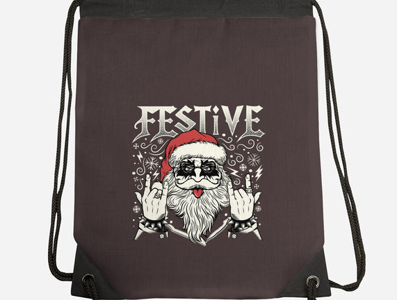 Festive Rock And Roll Santa