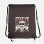 Festive Rock And Roll Santa-None-Drawstring-Bag-tobefonseca
