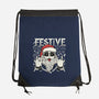 Festive Rock And Roll Santa-None-Drawstring-Bag-tobefonseca