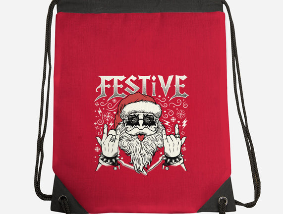 Festive Rock And Roll Santa