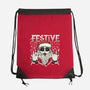 Festive Rock And Roll Santa-None-Drawstring-Bag-tobefonseca