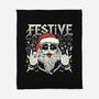 Festive Rock And Roll Santa-None-Fleece-Blanket-tobefonseca