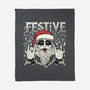 Festive Rock And Roll Santa-None-Fleece-Blanket-tobefonseca