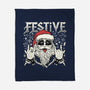 Festive Rock And Roll Santa-None-Fleece-Blanket-tobefonseca