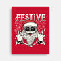 Festive Rock And Roll Santa-None-Stretched-Canvas-tobefonseca