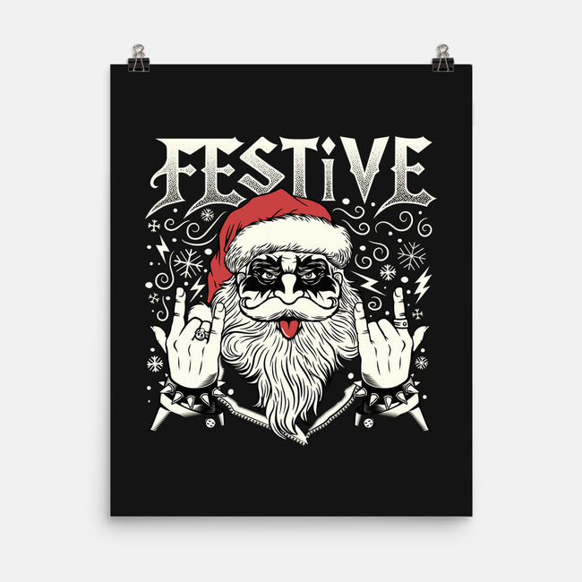 Festive Rock And Roll Santa-None-Matte-Poster-tobefonseca