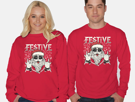 Festive Rock And Roll Santa