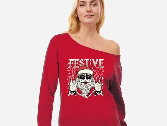 Festive Rock And Roll Santa