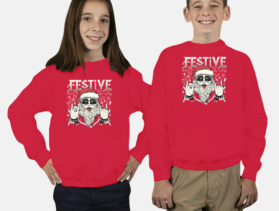 Festive Rock And Roll Santa