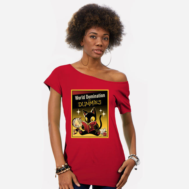 World Domination For Dummies-Womens-Off Shoulder-Tee-tobefonseca