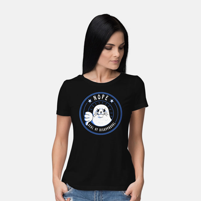 Funny Seal Of Disapproval-Womens-Basic-Tee-tobefonseca