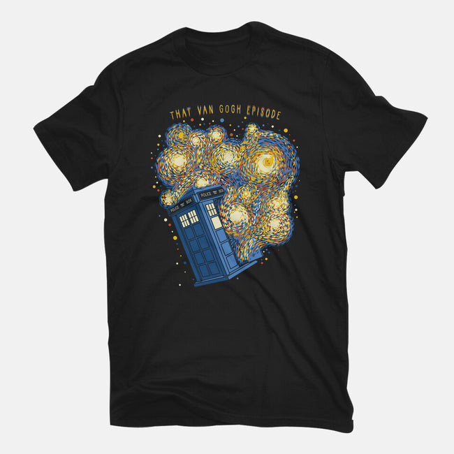 Travel Time Van Gogh Episode-Womens-Fitted-Tee-tobefonseca