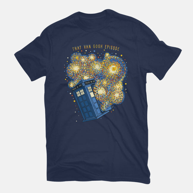 Travel Time Van Gogh Episode-Womens-Fitted-Tee-tobefonseca