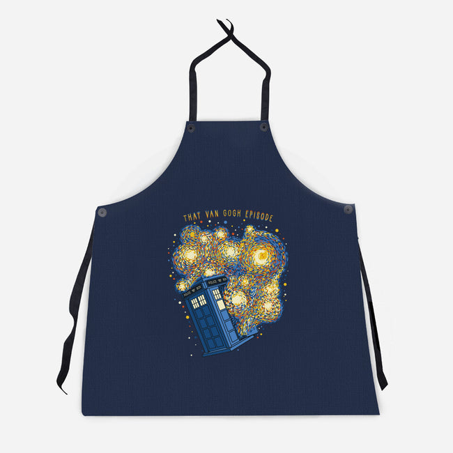 Travel Time Van Gogh Episode-Unisex-Kitchen-Apron-tobefonseca