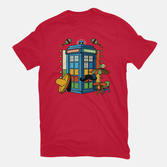 Buenas Tardis Travel Time-Mens-Basic-Tee-tobefonseca