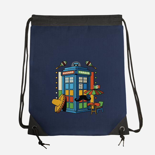 Buenas Tardis Travel Time-None-Drawstring-Bag-tobefonseca