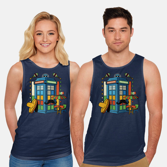 Buenas Tardis Travel Time-Unisex-Basic-Tank-tobefonseca