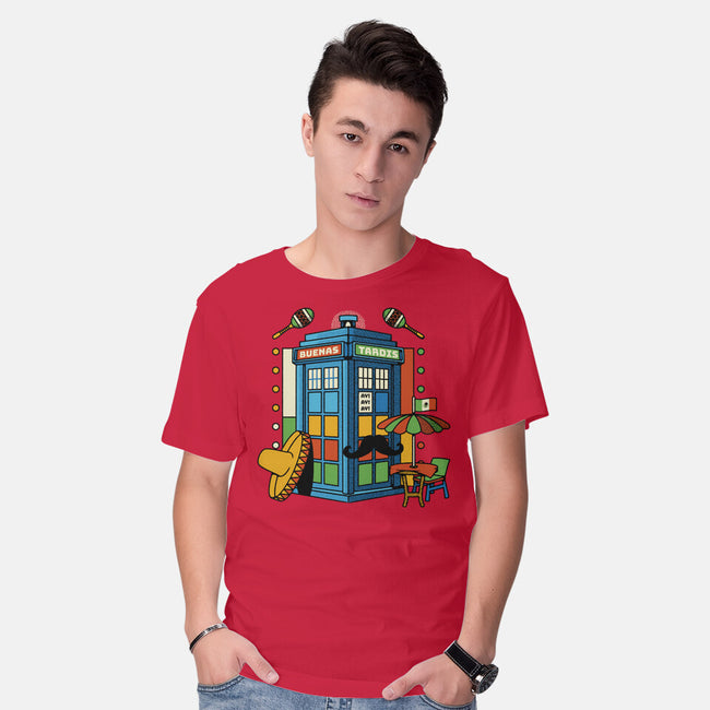 Buenas Tardis Travel Time-Mens-Basic-Tee-tobefonseca