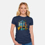 Buenas Tardis Travel Time-Womens-Fitted-Tee-tobefonseca