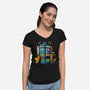 Buenas Tardis Travel Time-Womens-V-Neck-Tee-tobefonseca