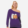 Sleeping Sushi Again-Womens-Off Shoulder-Sweatshirt-tobefonseca