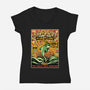 Glorious Porpoise Comics Heroes-Womens-V-Neck-Tee-tobefonseca