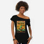 Glorious Porpoise Comics Heroes-Womens-Off Shoulder-Tee-tobefonseca