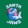 Santa Jaws Xmas Shark-Womens-Fitted-Tee-tobefonseca