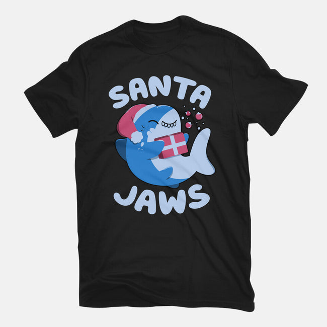 Santa Jaws Xmas Shark-Womens-Fitted-Tee-tobefonseca