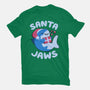 Santa Jaws Xmas Shark-Womens-Fitted-Tee-tobefonseca