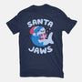 Santa Jaws Xmas Shark-Womens-Fitted-Tee-tobefonseca