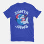 Santa Jaws Xmas Shark-Womens-Fitted-Tee-tobefonseca