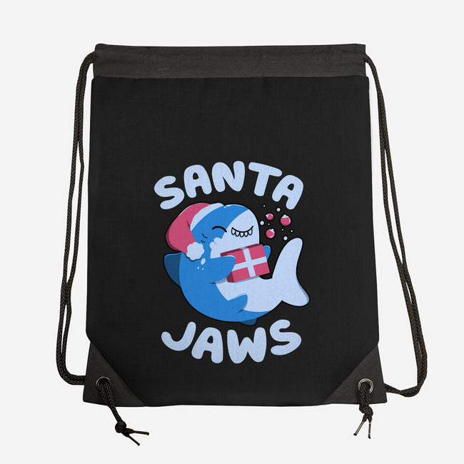 Santa Jaws Xmas Shark-None-Drawstring-Bag-tobefonseca