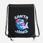Santa Jaws Xmas Shark-None-Drawstring-Bag-tobefonseca