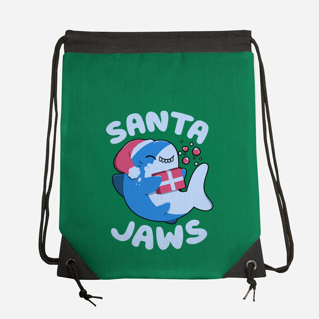 Santa Jaws Xmas Shark-None-Drawstring-Bag-tobefonseca