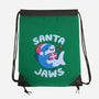 Santa Jaws Xmas Shark-None-Drawstring-Bag-tobefonseca