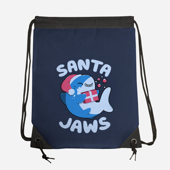 Santa Jaws Xmas Shark-None-Drawstring-Bag-tobefonseca